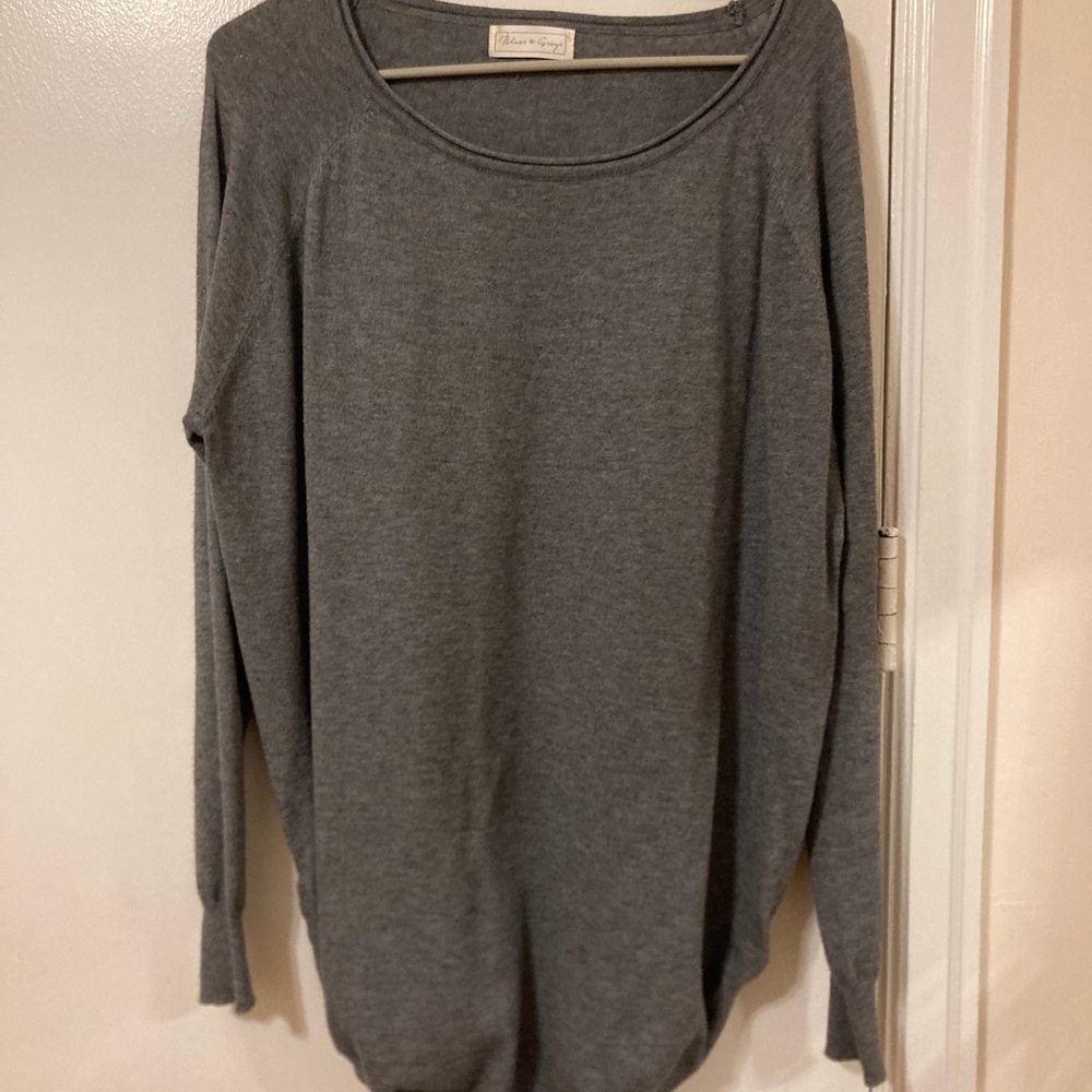 Gray tunic style sweater